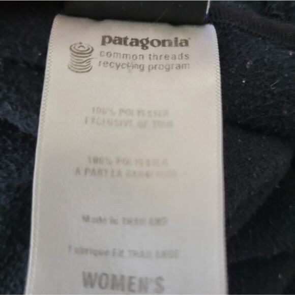 Patagonia fleece hoodie zip up black women's size medium - Picture 6 of 7